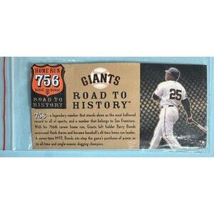 San Francisco Giants, Barry Bonds 756 Home Runs Road to History pin New